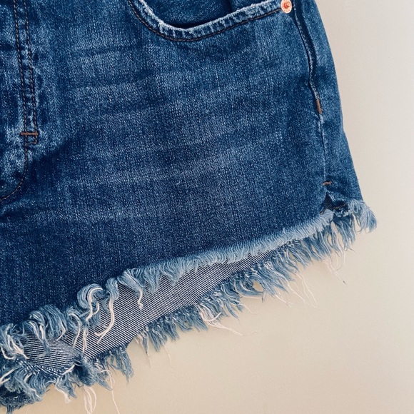 Free People We The Free Good Vibrations High Rise Cut Off Shorts Size 31 - Picture 5 of 10